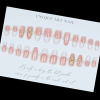 Lot de 24 Faux Ongles Français à Presser avec Fleurs 3D, Prêts à l'Emploi, Personnalisés pour les Doigts