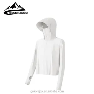 Оптовая продажа, женская летняя Солнцезащитная куртка GOLOVEJOY из ледяного шелка Upf 99 +, уличная куртка с капюшоном, кожаная одежда для бега, походов