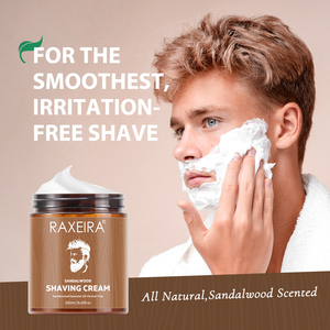 Crème à raser naturelle à l'huile essentielle de bois de santal pour hommes, soin de la barbe <span class=keywords><strong>anti</strong></span>-rougeurs, baume à raser pour hommes, crème à raser - Product Image 5
