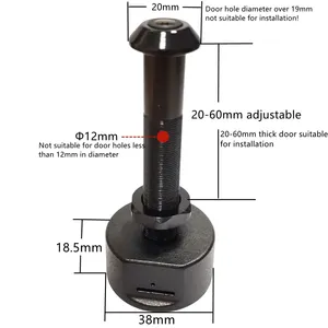Caméra de porte miniature <span class=keywords><strong>Wifi</strong></span> Tuya 12 mm 2MP 1080P avec objectif grand angle FishEye 166 degrés, <span class=keywords><strong>judas</strong></span> audio P2P, vidéo-portier intelligent Smart Life - Product Image 6