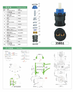 35 # <span class=keywords><strong>Brass</strong></span> Fitting Mixer vòi Cartridge phòng tắm hiện đại áp lực cao dễ dàng làm sạch - Product Image 3