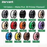Filament plastique pour imprimante 3D Zorvant, PLA mat 1,75 mm 1 kg PLA-MMU07-012, plusieurs couleurs disponibles, faible odeur, sans nœuds, 190°C