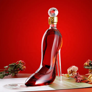 Carafe à vin en verre de forme classique et écologique, 750 ml/350 ml, en forme de talon haut, avec bouchon en verre transparent - Product Image 3