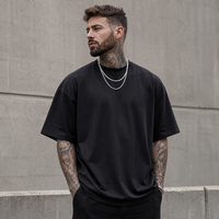 Camiseta de Algodón Grueso de 260 g/m², Lisa, para Hombre y Mujer, Uso Diario, Hombros Ligeramente Caídos, Cuello Redondo, Tacto Suave y Duradero
