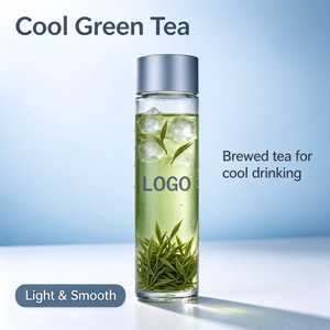 Bouteille d'eau en verre transparente réutilisable de 375 ml avec logo personnalisé Voss, avec couvercle à vis, pour l'approvisionnement des hôtels - Product Image 3