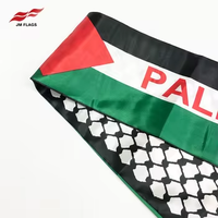 Écharpes de qualité supérieure avec drapeau palestinien, personnalisables pour événements, écharpe décorative en satin polyester