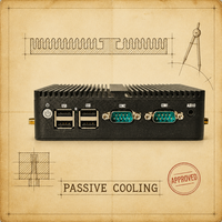 PC Industrial YCT sin Ventilador, PC Integrado en Caja, Doble LAN, HDMI, VGA, 2 COM, RS485, Riel DIN, 9-36V para Sistema de Distribución de Energía