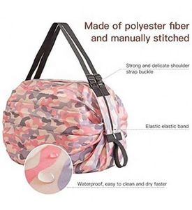 Foldable Reusable Grocery Bags <b>Folding</b> Shopping Tote Bag Fits in Pocket Eco Friendly Cloth for Groceries Recycle Bags Waterproof - Product Image 5