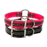 Nouveauté collier de chien en TPU réfléchissant orange fluorescent personnalisé laisse en plastique luxe à la mode chasse animaux Center O