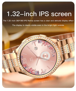Montre connectée intelligente pour femme AK53 Diamond Lady Fitness, montre de luxe pour femme, santé <span class=keywords><strong>physiologique</strong></span> féminine, appel Bluetooth BT - Product Image 5