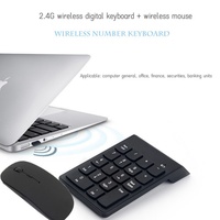 Clavier numérique et souris sans fil 2,4 G 18 touches Combo Mini clavier numérique financier comptable