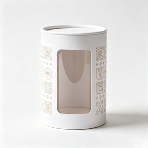 Boîte en carton cylindrique multi-tailles avec fenêtre transparente, tube en papier rond, boîte d'emballage commerciale pour grains de café - Product Image 3