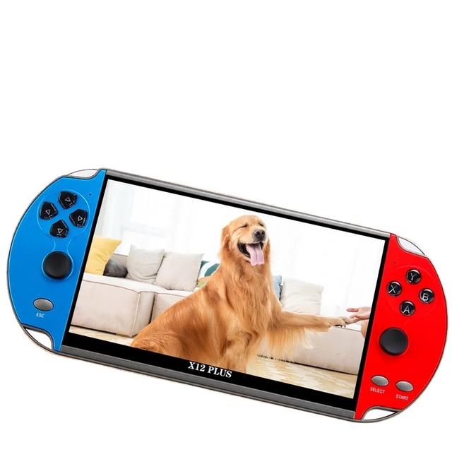 X12 Plus Handheld Game Console 7 Inch Screen Handheld Game Player 10000+ HD Games Portable Video Game Console AV/TV Output Gift