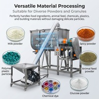 Mélangeur à ruban horizontal électrique en acier inoxydable pour poudre sèche de qualité alimentaire, entraîné par moteur, capacité 500L-2000L
