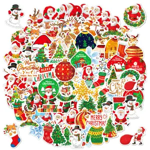 圣诞贴纸标签树小盒礼物快乐西班牙500件可爱包可打印圣诞贴纸