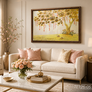Peinture murale paysagère artisanale du Vietnam, décoration de luxe pour la maison, service OEM ODM - Product Image 3