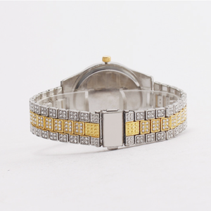 Горячая распродажа: Кварцевые часы Iced Out с календарем и римскими цифрами, украшенные стразами, в четырех цветах, из сплава, в стиле хип-хоп - Product Image 6