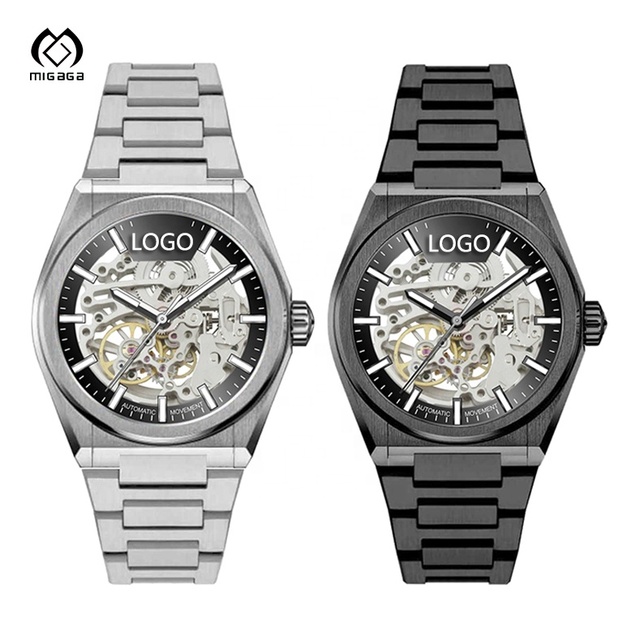 New Arrival Men's High Quality Business Custom Mechanical Luminous Stainless Steel Crystal Automatic Watch for Men