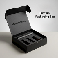 Boîte d'expédition noire personnalisée en gros, en carton rigide de luxe, pliable et à plat, pour petites entreprises