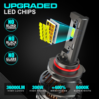 Bombilla LED Sunshiny V32 300W 36000LM Canbus para Faro de Coche Camión y SUV con Luz Alta y Baja H1 H4 H7 H11 H13 HB3 HB4 9005 9006 9012