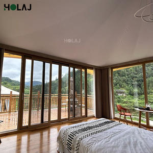 <span class=keywords><strong>Nueva</strong></span> tienda Glamping de lujo Villa <span class=keywords><strong>Chalet</strong></span> Four-Season Single Large Square PVC Safari Carpa Dos puertas Postes de aluminio Colocación en el techo - Product Image 6