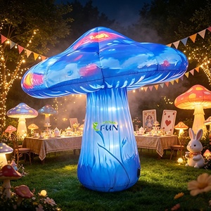 Globo Inflable con Forma de Hongo Azul de Alicia en <span class=keywords><strong>el</strong></span> País de las Maravillas, con Luz LED, Modelo IFUN, para Fiestas Temáticas de Bosques Encantados, Escenarios Musicales y Parques - Product Image 1