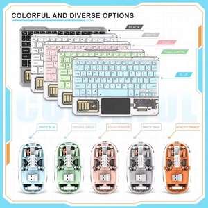 2025 New Mini Không Dây Trong Suốt Bàn Phím Chuột Combo Bluetooth + 2.4G 7RGB Backlit Cho Máy Tính Để Bàn Máy Tính Xách Tay Điện Thoại - Product Image 6