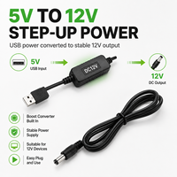 Câble de suralimentation USB 5V vers 12V, connecteur mâle DC 5521, conducteur CCA, circuit intelligent, plug-and-play pour caméra CCTV