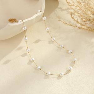 Collar de perlas elegante y exquisito de estilo europeo y americano, gargantilla de perlas para mujer. - Product Image 4