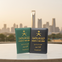 Porte-passeport en cuir PU pour l'Arabie Saoudite – Étui de voyage élégant pour passeport saoudien, idéal pour les promotions commerciales