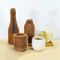 Manchons de protection en papier alvéolé extensibles, enveloppes en papier kraft pour bouteilles, amortissement antichoc en maille pour emballage de vin et cosmétiques