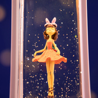 Boîte à musique rotative Art Déco avec boule de cristal, danseuse et flocon de neige, cadeau d'anniversaire, de Pâques ou d'ornement