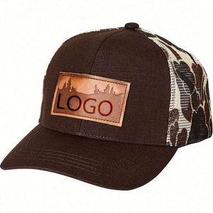 Casquettes de camionneur de haute qualité personnalisées pour activités de plein air, pêche, imperméables, avec patch en cuir et maille respirante - Product Image 1