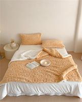 1.5*2M hiver coeur motif doux épaissi respirant corail tissu couverture plaine Jacquard sieste couverture pour lit canapé