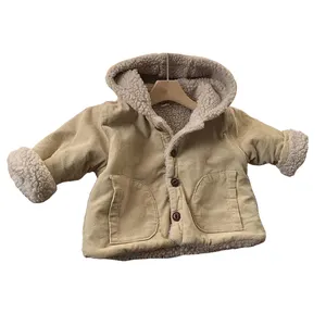 Baby Winter Cord Lamm wolle verdickt Kapuzen mantel für Jungen und Mädchen Winterkleid ung für Kleinkinder und Kinder Oberbekleidung Cardig