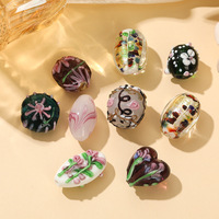 Perles en verre émaillé Hanyuyuan faites à la main, perles intercalaires pour bracelet, fleurs, accessoires de collier, boucles d'oreilles, pendentifs, perles en vrac