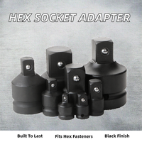Adaptateur de douille hexagonale en acier au vanadium plaqué noir pour clé électrique, tête de conversion pour douille à chocs pneumatique, adaptateur réducteur OEM