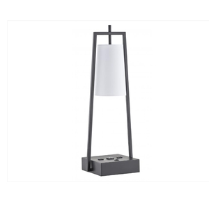 Lampe de bureau de style luxueux en fer noir avec abat-jour en lin pour l'éclairage du salon - Product Image 6