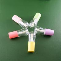 Vente en gros 15ml en forme d'ampoule avec logo personnalisé rose clair jaune mignon brillant à lèvres vide fantaisie tubes avec bouchon à vis de forme ronde