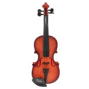 4 Chuỗi thực sự có thể được chơi và nghe cổ điển đồ chơi Brown Violin nhạc cụ đồ chơi nhạc cụ