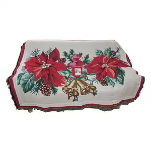 Profissional mais popular natal cardinal jacquard poliéster algodão lance cobertor tecido para 50*60 polegadas