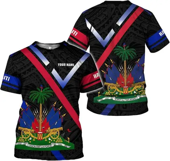 T-shirt da uomo con Design personalizzato haitiano Casual e confortevole t-shirt a manica corta di alta qualità all'ingrosso abbigliamento unico