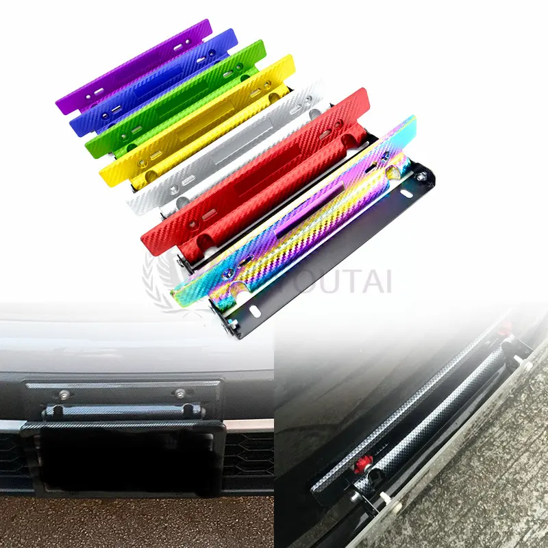 JDM racing car modification ABS license plate frame rotating carbon look license plate frames holder