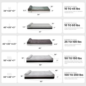 Custom Memory Foam <b>Large</b> <b>Dog</b> <b>Beds</b> Luxury Removeable Chewproof Waterproof Washable Cover OEM ODM Memory Foam <b>Large</b> Pet <b>Dog</b> <b>Bed</b> - Product Image 3