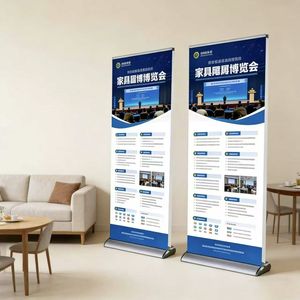 حامل لافتات ألومنيوم قابل للطي عالي الجودة بتصميم قطرة ماء مزدوجة الجانب - 85×200 سم فضي/أسود للعروض الترويجية |   عينة، حجم مخصص - Product Image 1