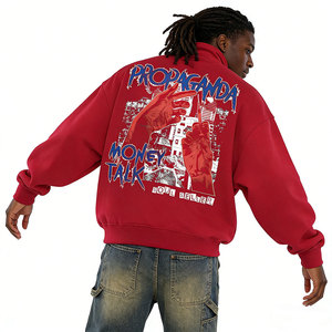 AMCLEVER <span class=keywords><strong>Felpa</strong></span> da <span class=keywords><strong>Uomo</strong></span> con Mezza Zip 230gsm, Tinta Unita, Manica Lunga, Casual, per Palestra e Sport - Product Image 2