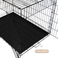 Cage pour animaux de compagnie pliable portable, directement de l'usine, 2 portes, en fil métallique antirouille, avec plateau amovible, grille métallique robuste