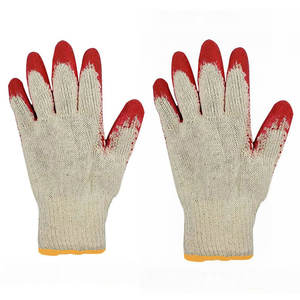 Guantes DE TRABAJO multiusos de algodón de hilo de látex rojo, guantes de seguridad antideslizantes para jardín de almacén móvil de construcción resistente sumergidos - Product Image 4