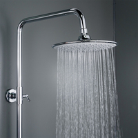 Pommeau de douche pluie de haute qualité et haute pression, rotatif à 360 degrés, grand panneau de 9 pouces, en plastique ABS, rond, chromé