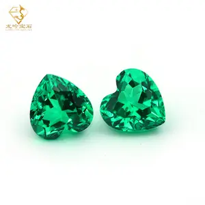 Tuyệt vời cắt gần tự nhiên phòng thí nghiệm Emerald giá mỗi gram thủy nhiệt tim Colombian Emerald